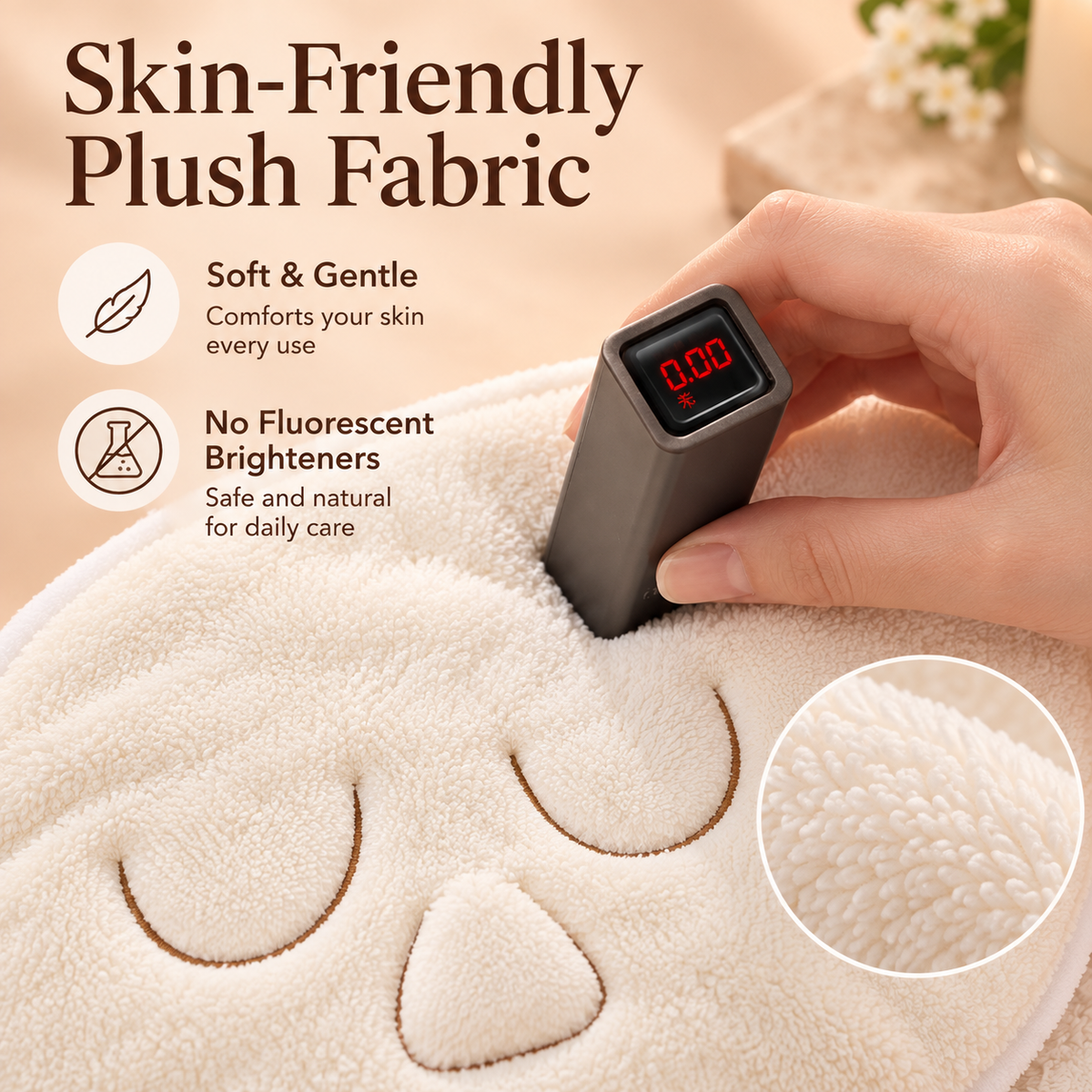 ✨ Reusable Plush Facial Compress Mask – Soft Hot & Cold Face Towel for Relaxing Skincare