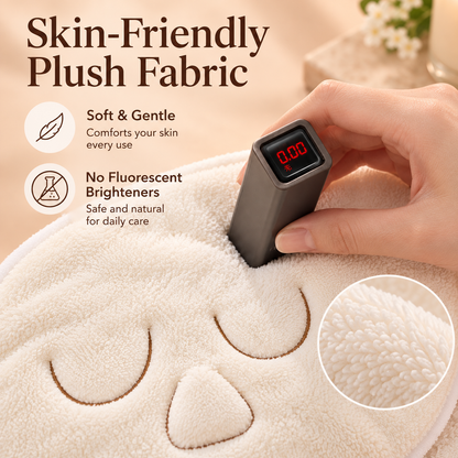 ✨ Reusable Plush Facial Compress Mask – Soft Hot & Cold Face Towel for Relaxing Skincare