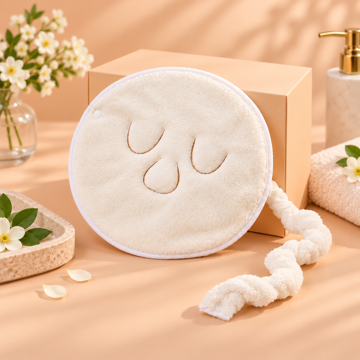✨ Reusable Plush Facial Compress Mask – Soft Hot & Cold Face Towel for Relaxing Skincare