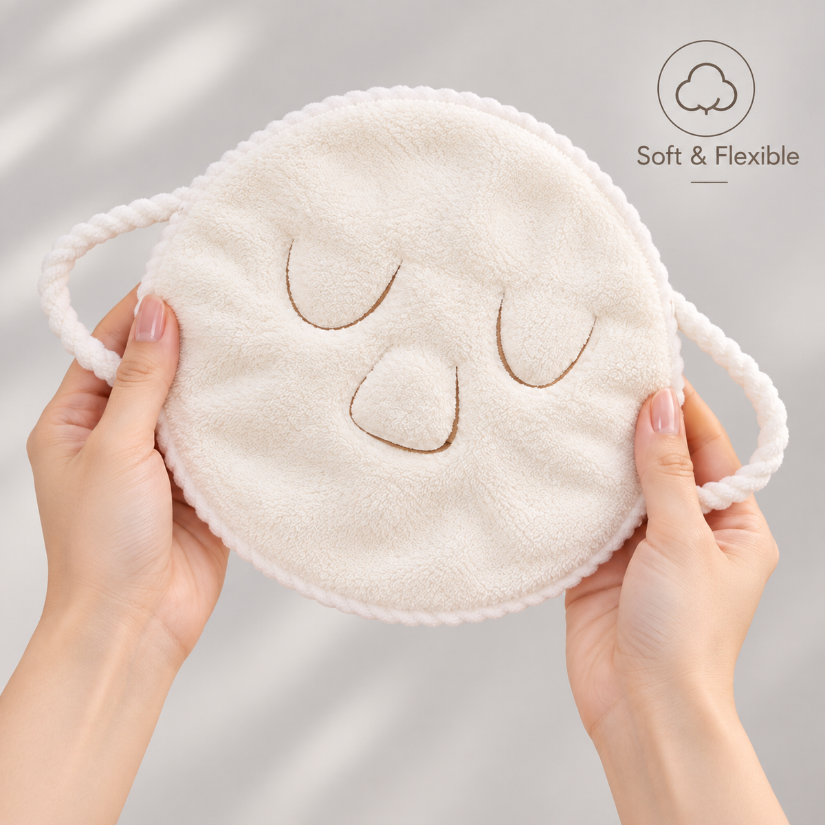 ✨ Reusable Plush Facial Compress Mask – Soft Hot & Cold Face Towel for Relaxing Skincare