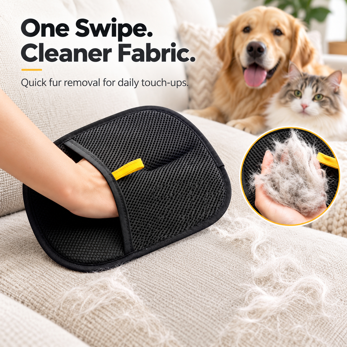 Reusable Pet Hair Removal Glove – Dual-Sided Fur Cleaning Mitt for Clothes, Sofas & Furniture