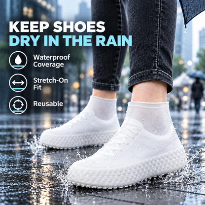 Packable Stretch-On Rain Shoe Covers – Reusable Waterproof Overshoes for Everyday Footwear