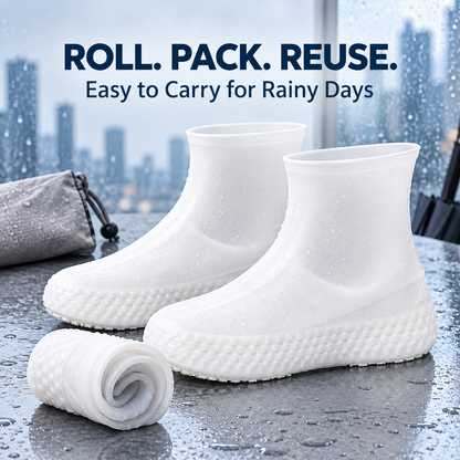 Packable Stretch-On Rain Shoe Covers – Reusable Waterproof Overshoes for Everyday Footwear