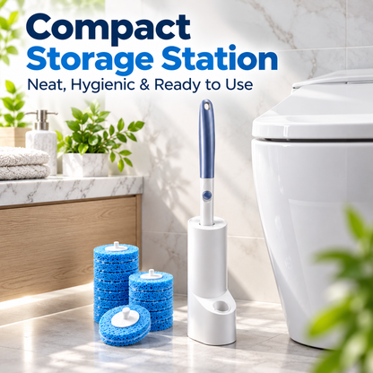 Disposable Toilet Brush Set with 36 Brush Heads – 3 Fresh Cleaning Scents, No-Touch Disposal & Storage Holder