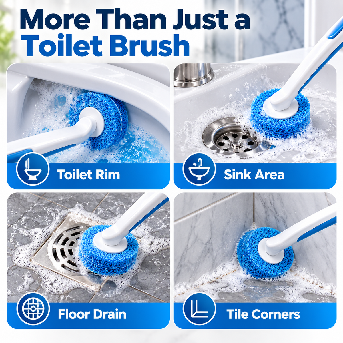 Disposable Toilet Brush Set with 36 Brush Heads – 3 Fresh Cleaning Scents, No-Touch Disposal & Storage Holder