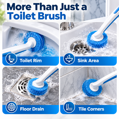 Disposable Toilet Brush Set with 36 Brush Heads – 3 Fresh Cleaning Scents, No-Touch Disposal & Storage Holder