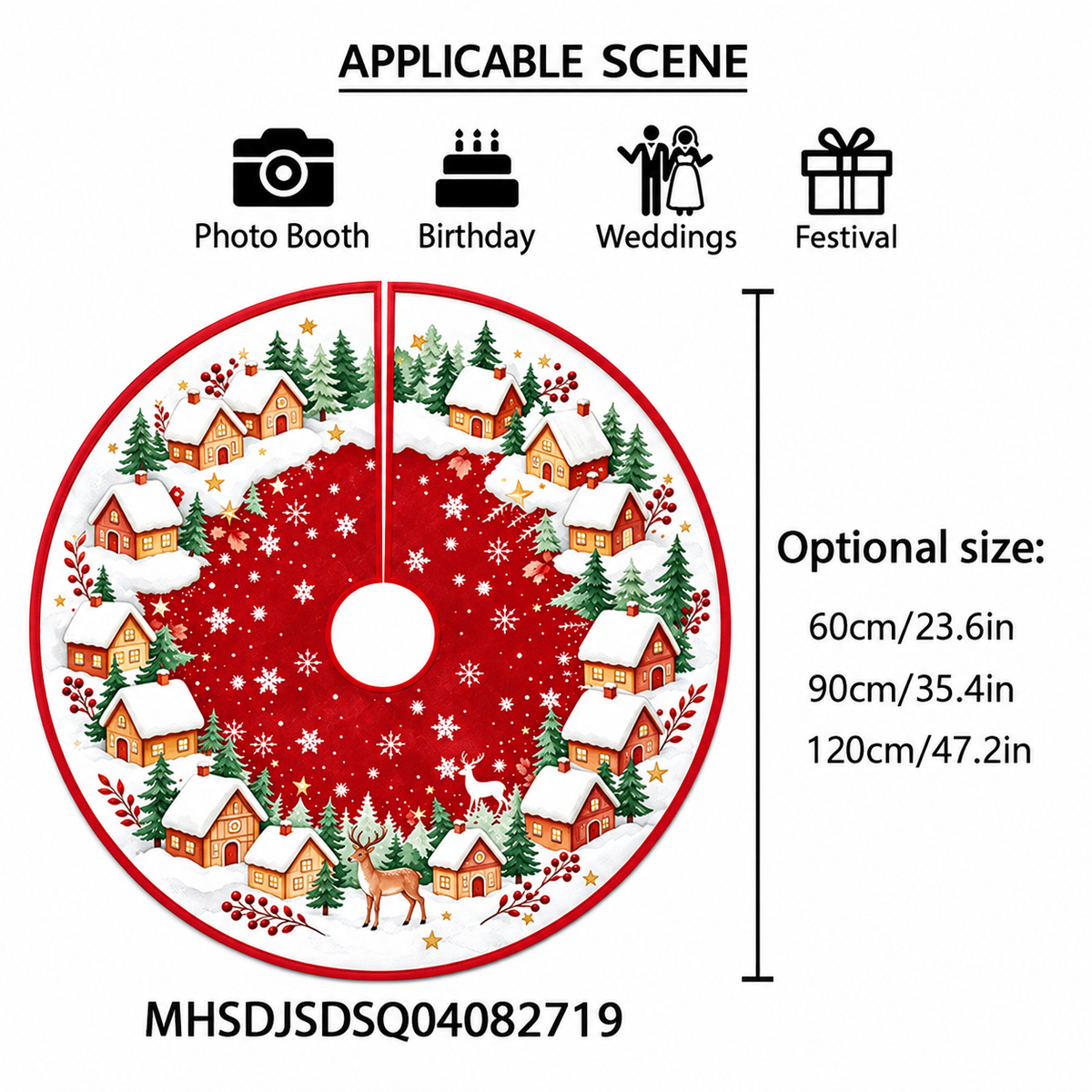 🎄 Christmas Tree Skirt – Festive Holiday Tree Base Cover in 3 Sizes