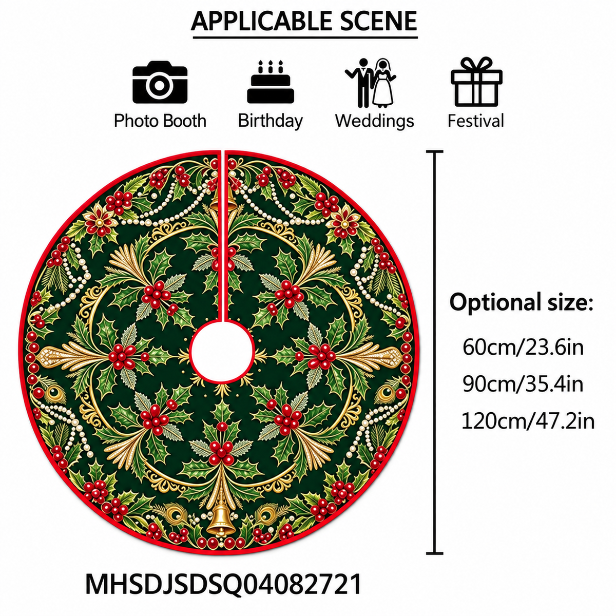 🎄 Christmas Tree Skirt – Festive Holiday Tree Base Cover in 3 Sizes