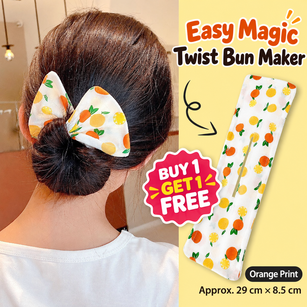 🎀 Easy Magic Twist Bun Maker – Quick 10-Second Elegant Hair Styling Tool