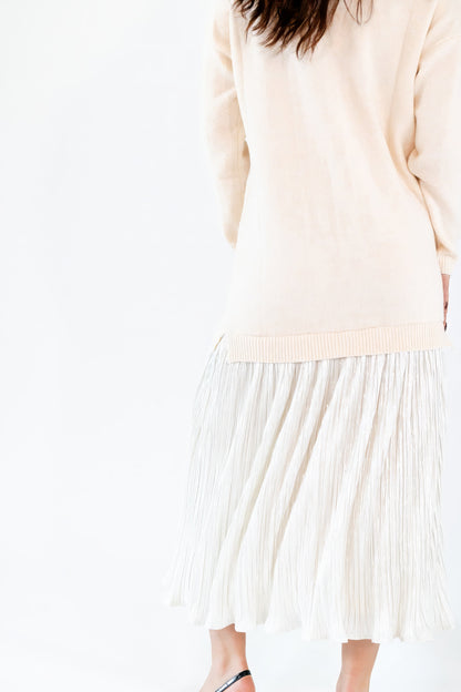Collier Metallic Mixed Media Knit Dress