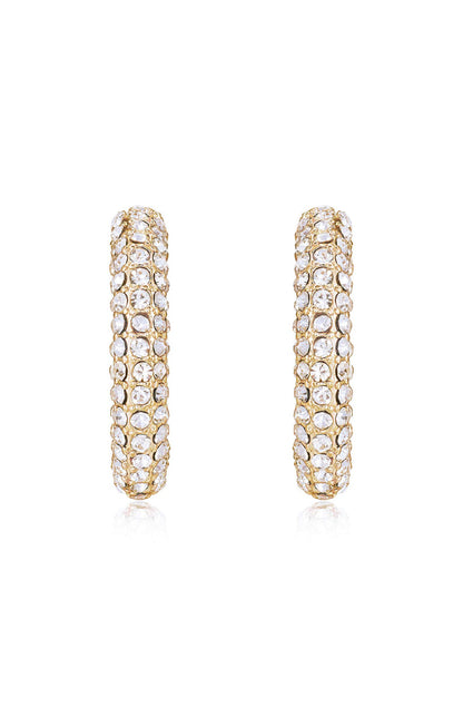 Ettika Crystal Dotted Twist Hoop Earrings ~ Gold