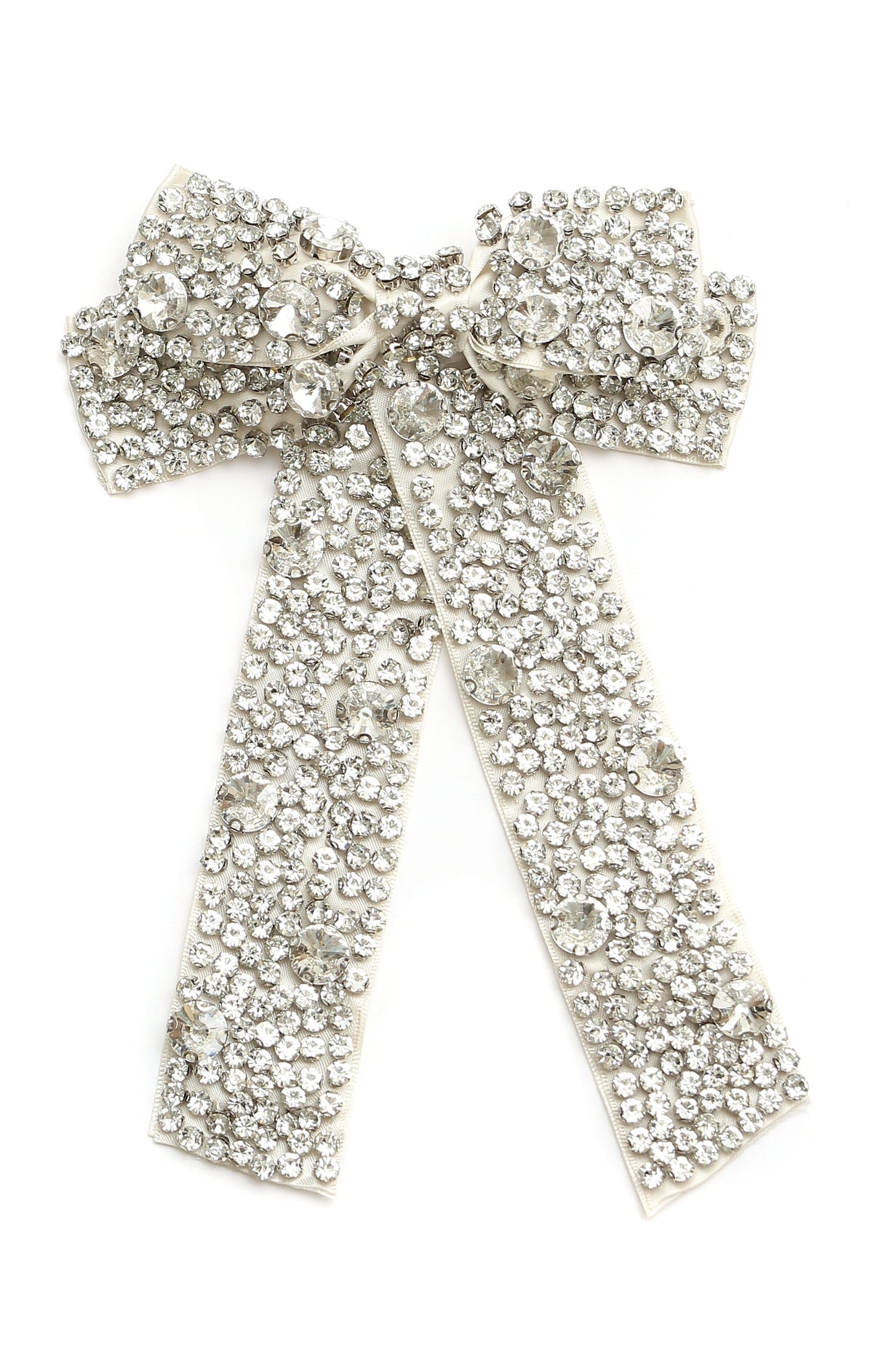 Crystal Hair Bow ~ Silver