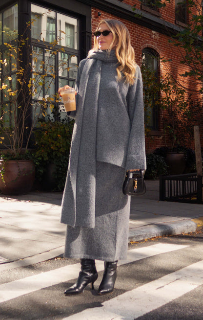Oslo Skirt ~ Grey Knit