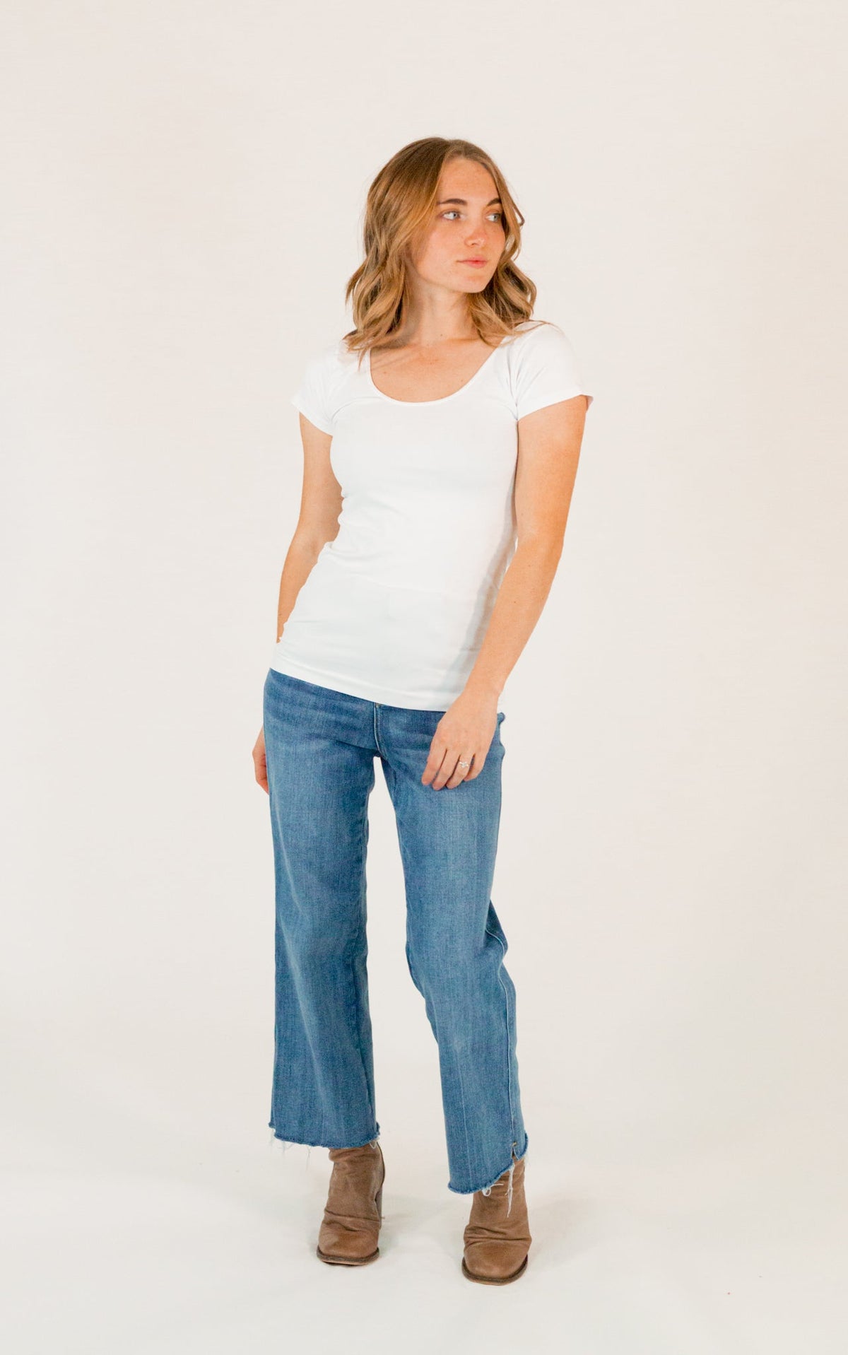 Cap Sleeve Tee ・White