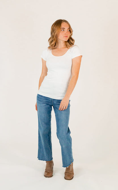 Cap Sleeve Tee ・White