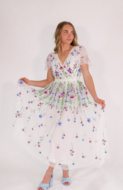Garden Embroidered Midi