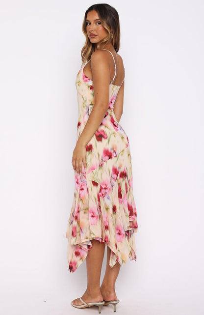 Butterfly Kisses Midi Dress Buttercream Fields