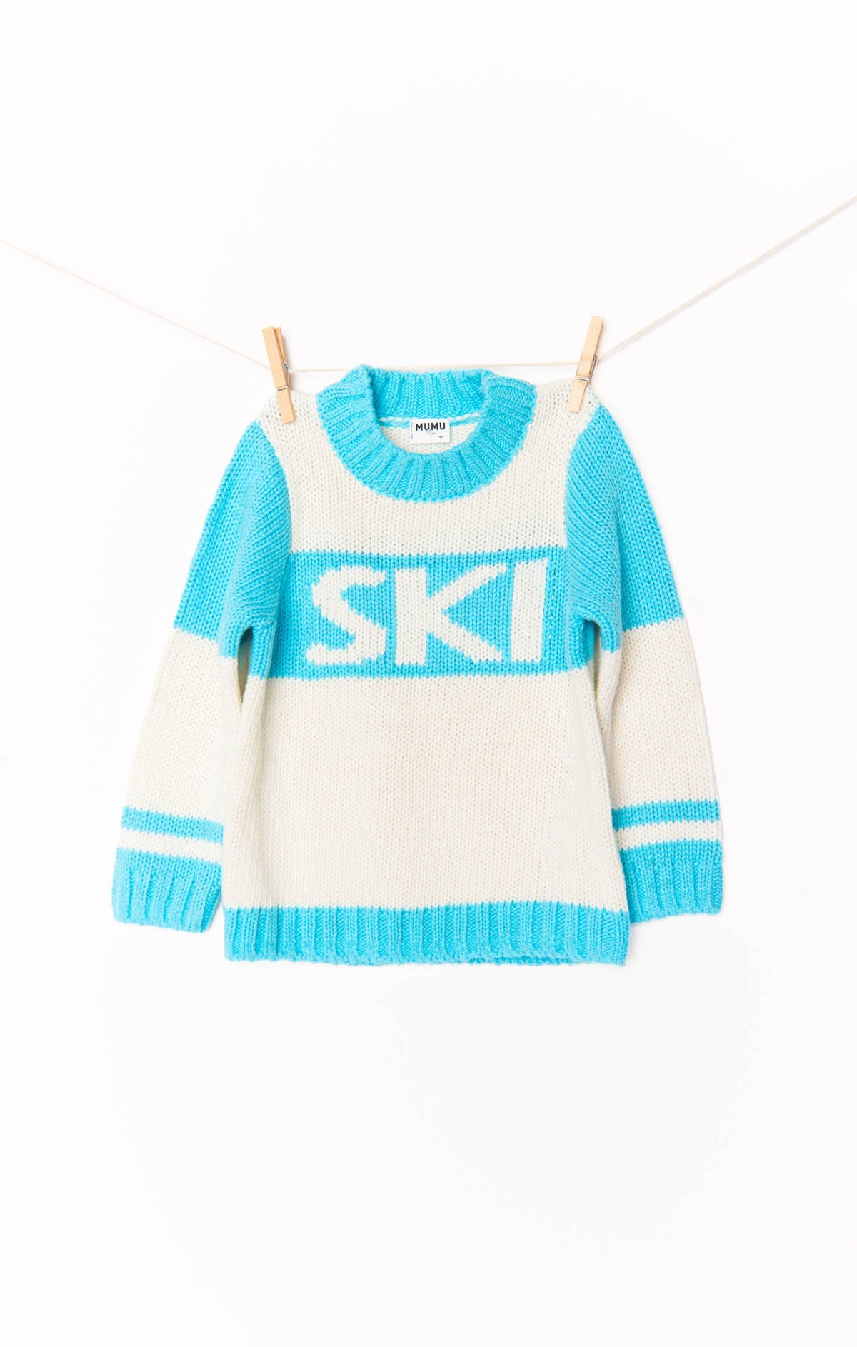 Mini Ski In Sweater ~ Powder Blue Ski Knit