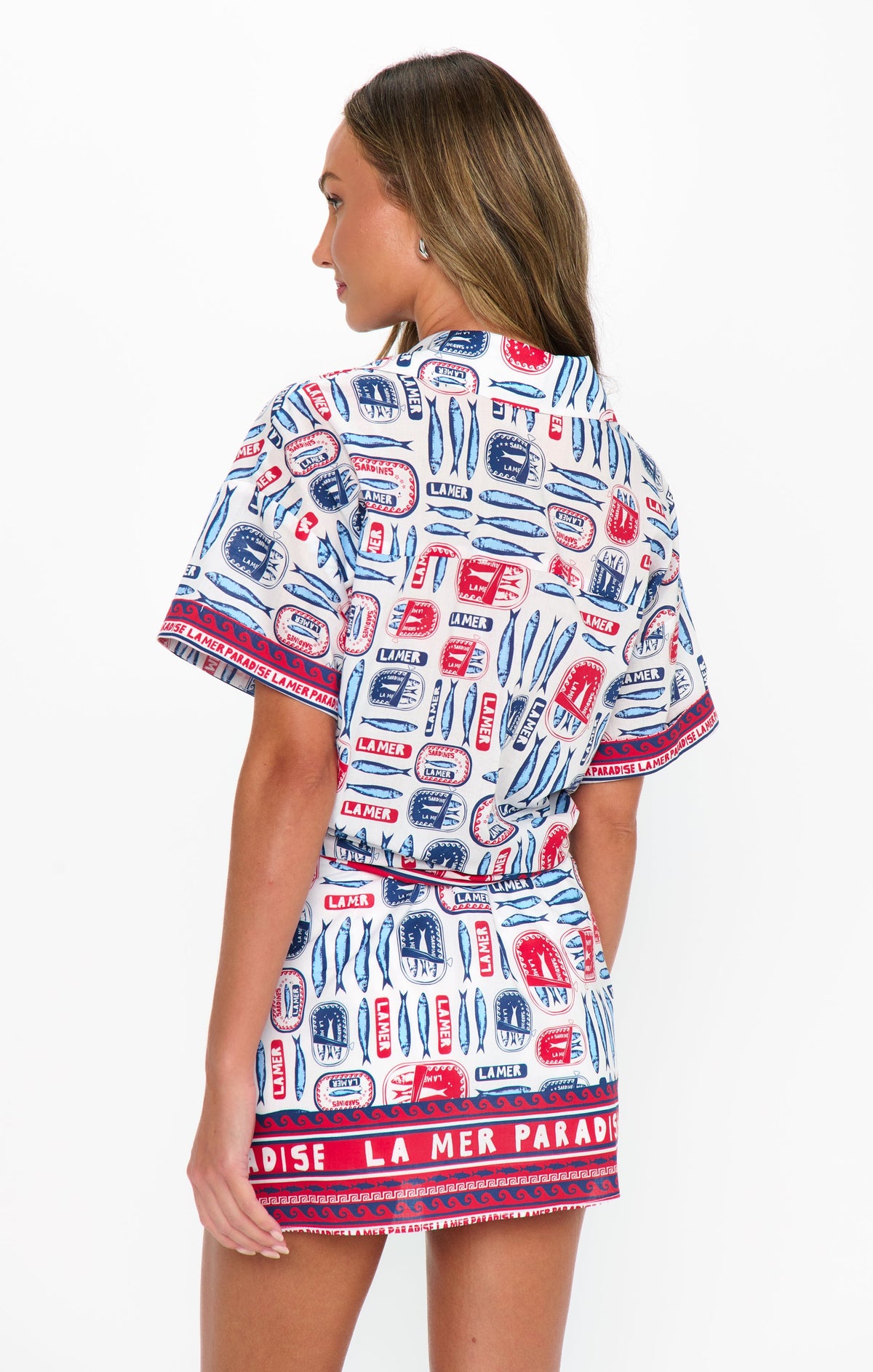 All Night Skort ~ Sardine Border