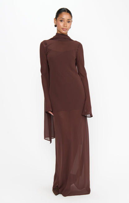 Brandi Maxi Dress ~ Chocolate Chiffon