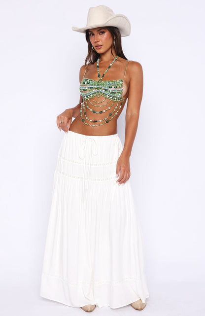 Own The Night Beaded Top Green