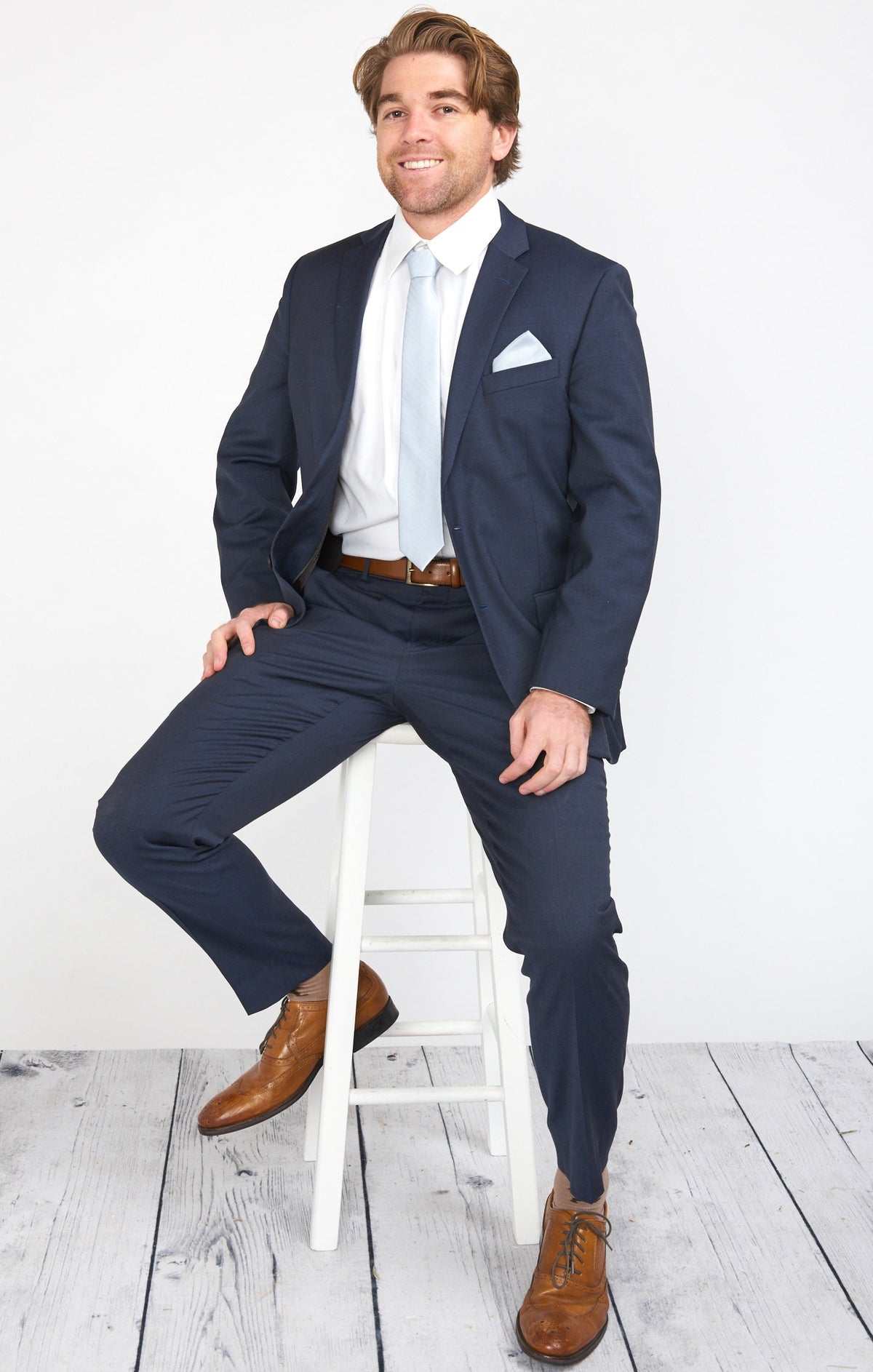 Nico Neck Tie ~ Steel Blue Solid