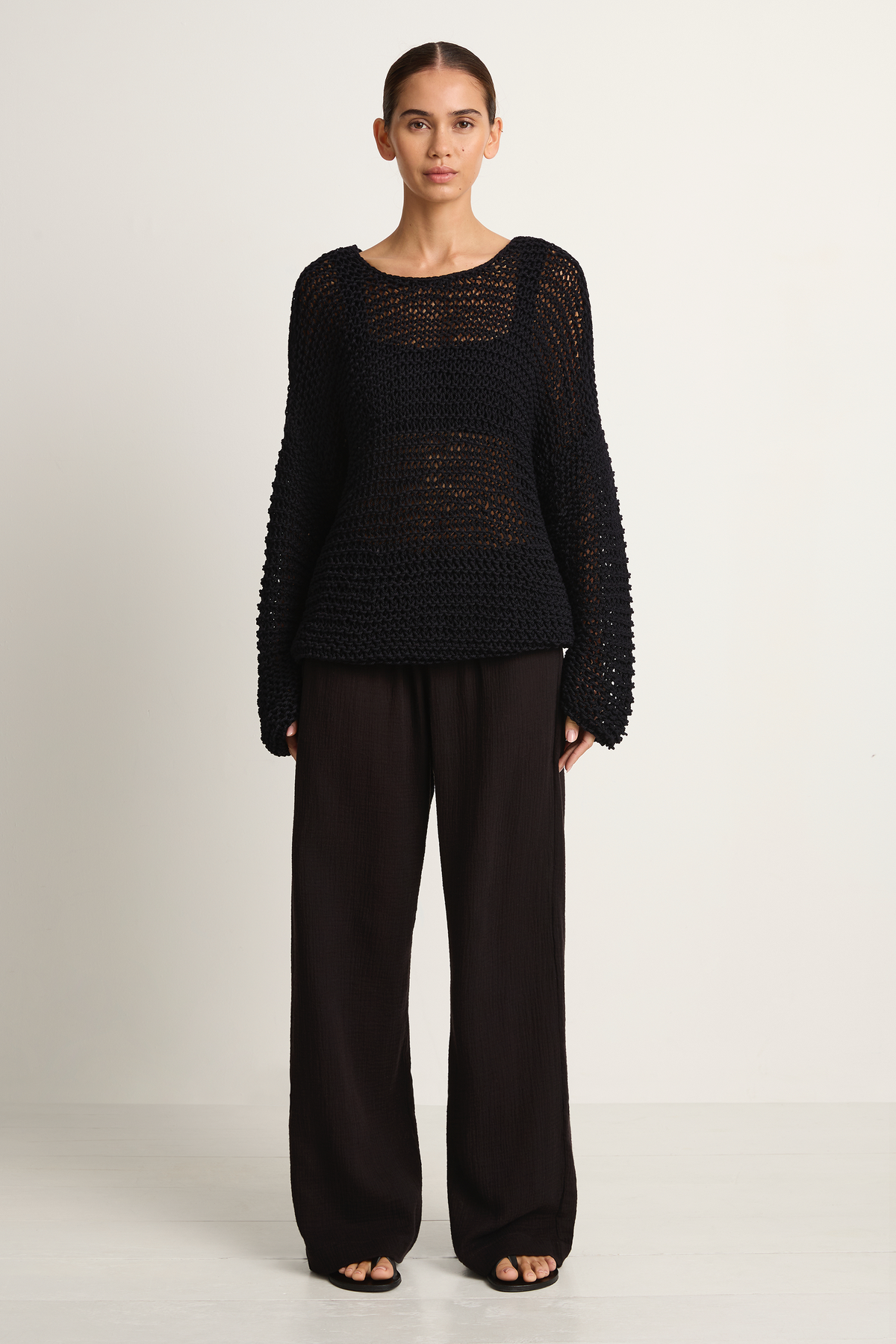 Mikoh Mehetia Knit Drop Shoulder Long Sleeve Top - Night
