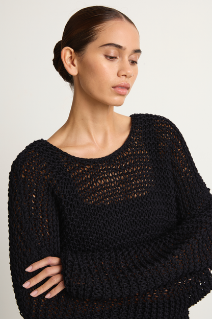 Mikoh Mehetia Knit Drop Shoulder Long Sleeve Top - Night