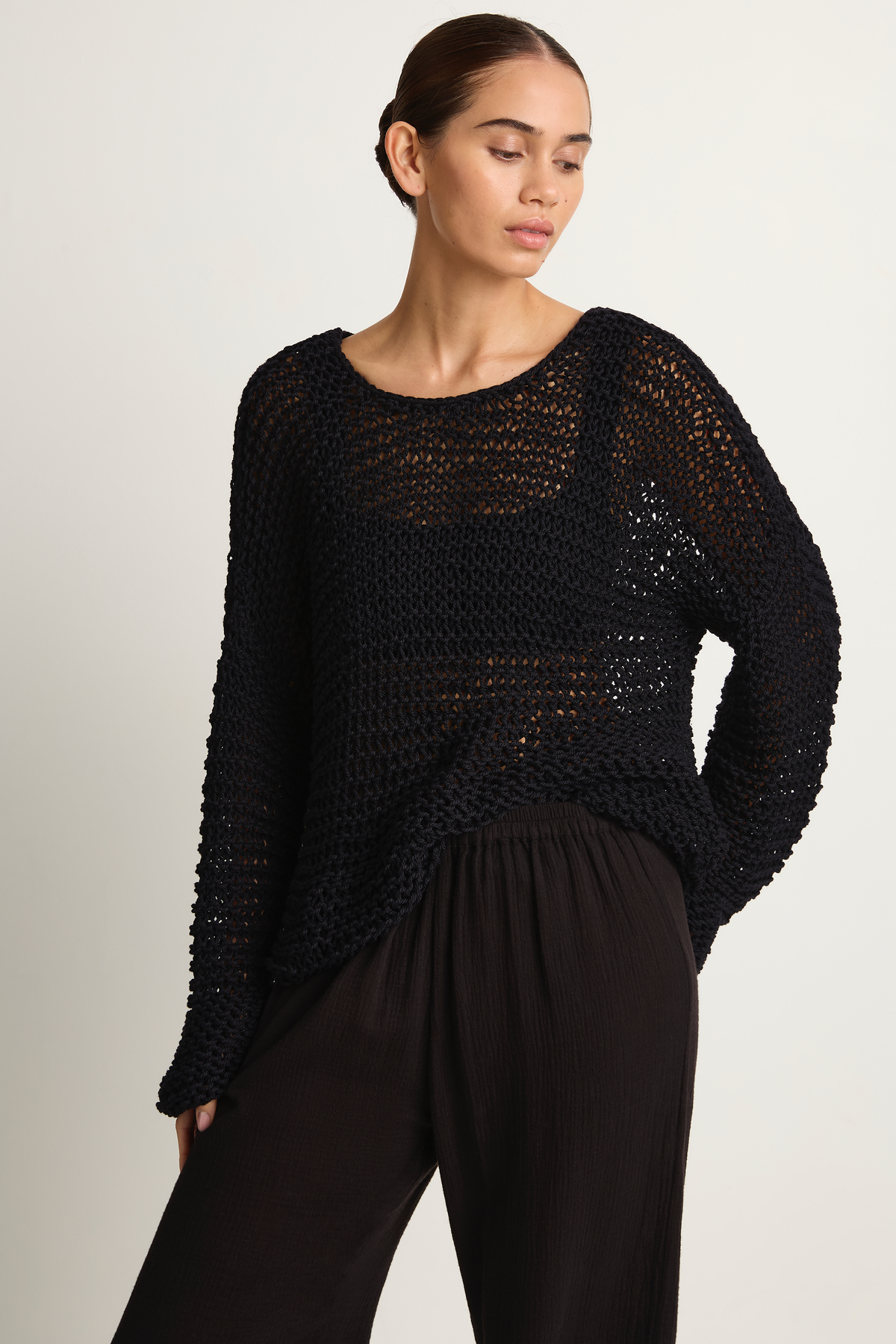 Mikoh Mehetia Knit Drop Shoulder Long Sleeve Top - Night