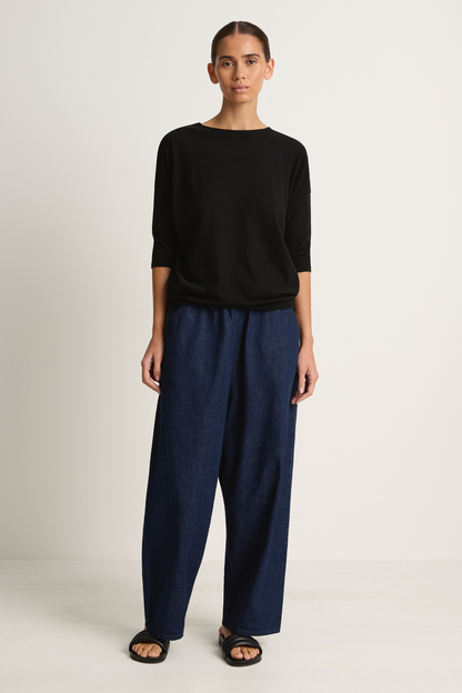 Pas De Calais Natural Denim Easy Pants - Indigo
