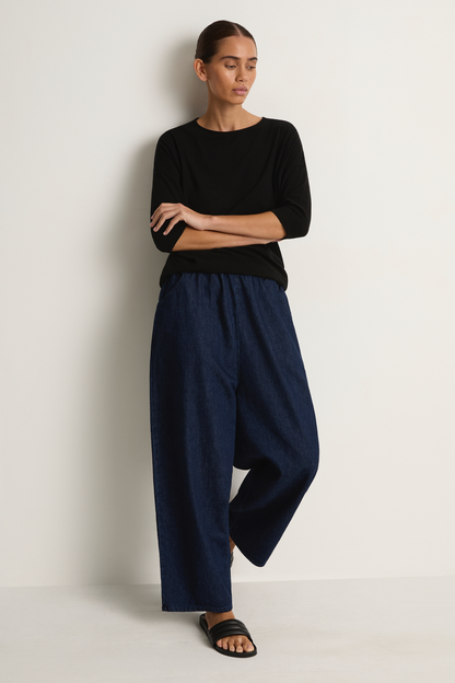 Pas De Calais Natural Denim Easy Pants - Indigo