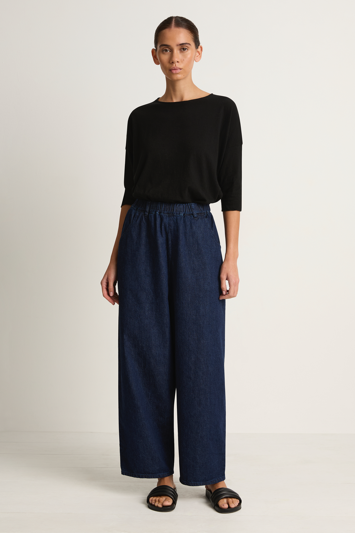 Pas De Calais Natural Denim Easy Pants - Indigo