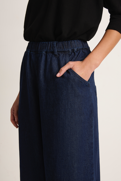 Pas De Calais Natural Denim Easy Pants - Indigo
