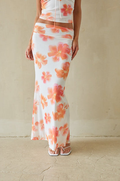 Shanti Floral Mesh Maxi Skirt