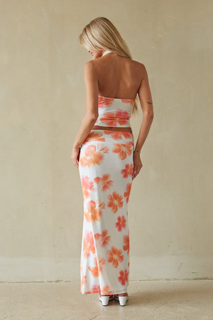 Shanti Floral Mesh Maxi Skirt