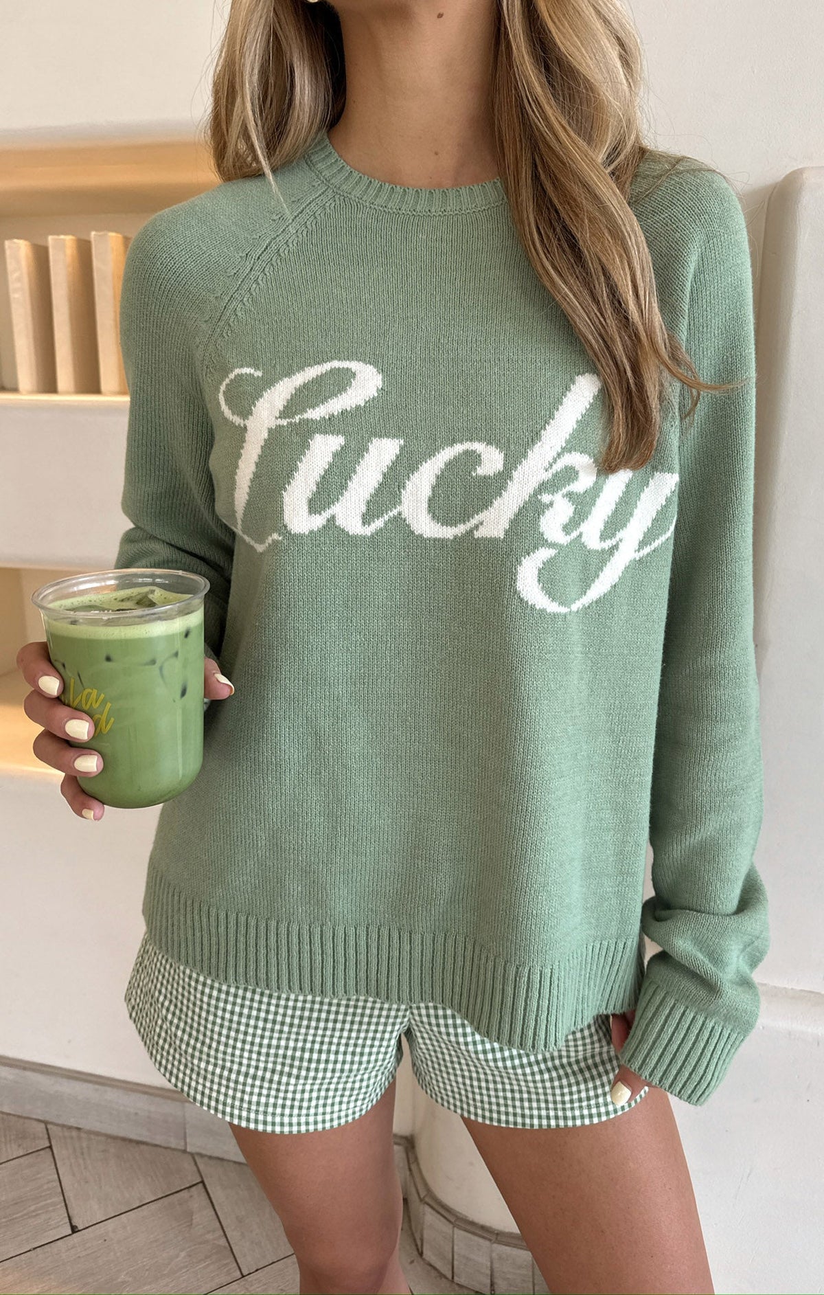 Off Duty Sweater ~ Lucky Graphic Knit