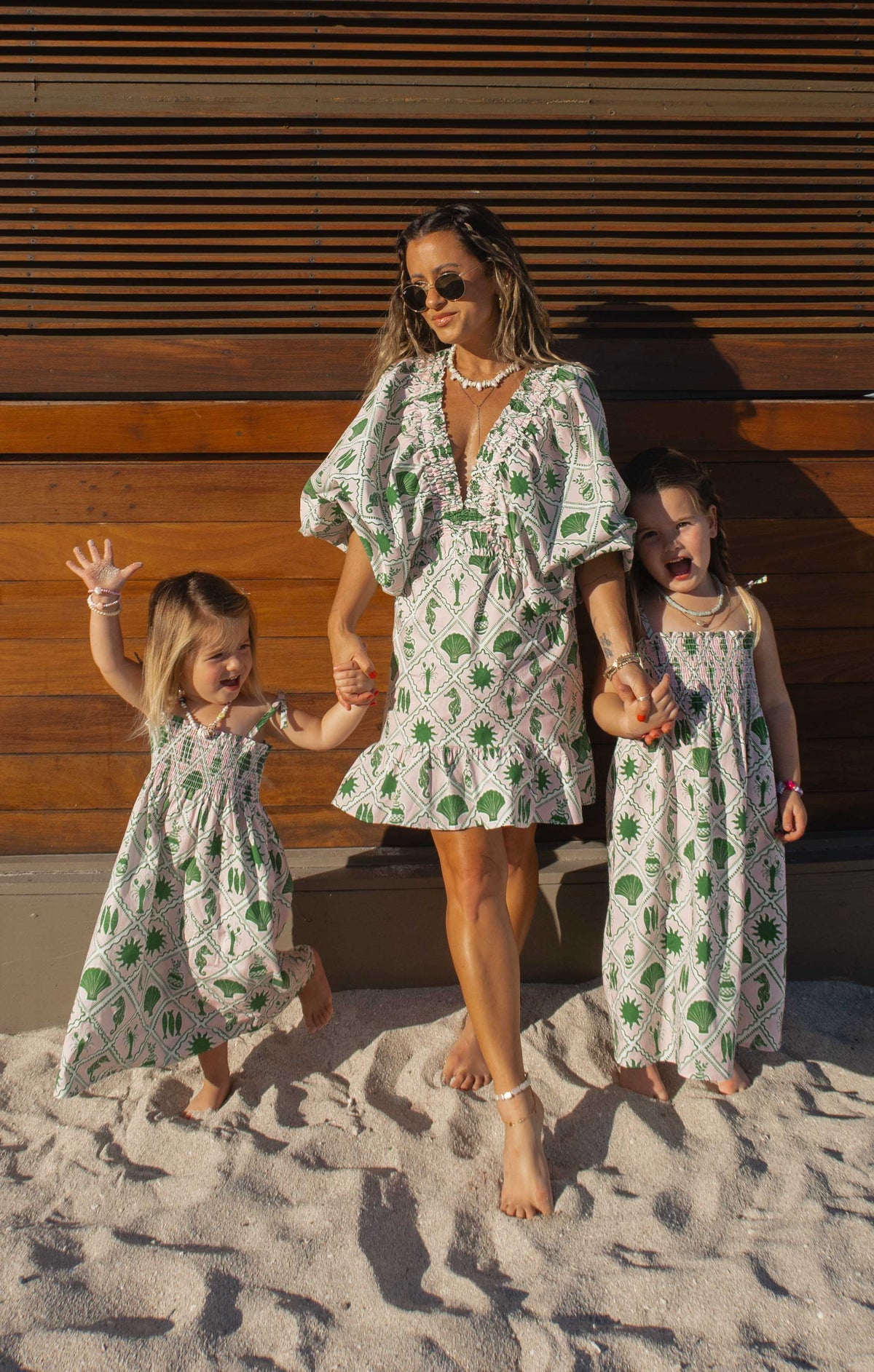 Lola Smocked Dress ~ Coastal Collage