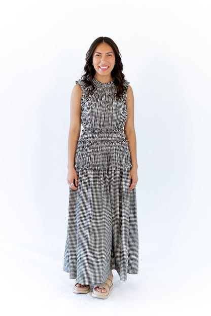 Lucia Smocked Gingham Maxi Dress  ⤫ Restocked