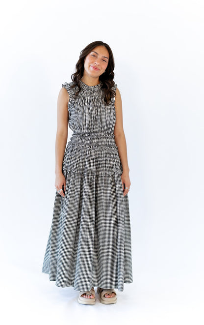 Lucia Smocked Gingham Maxi Dress  ⤫ Restocked