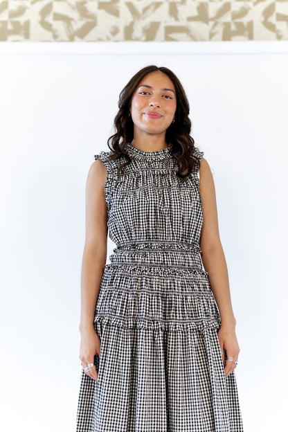 Lucia Smocked Gingham Maxi Dress  ⤫ Restocked