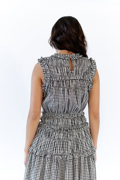 Lucia Smocked Gingham Maxi Dress  ⤫ Restocked