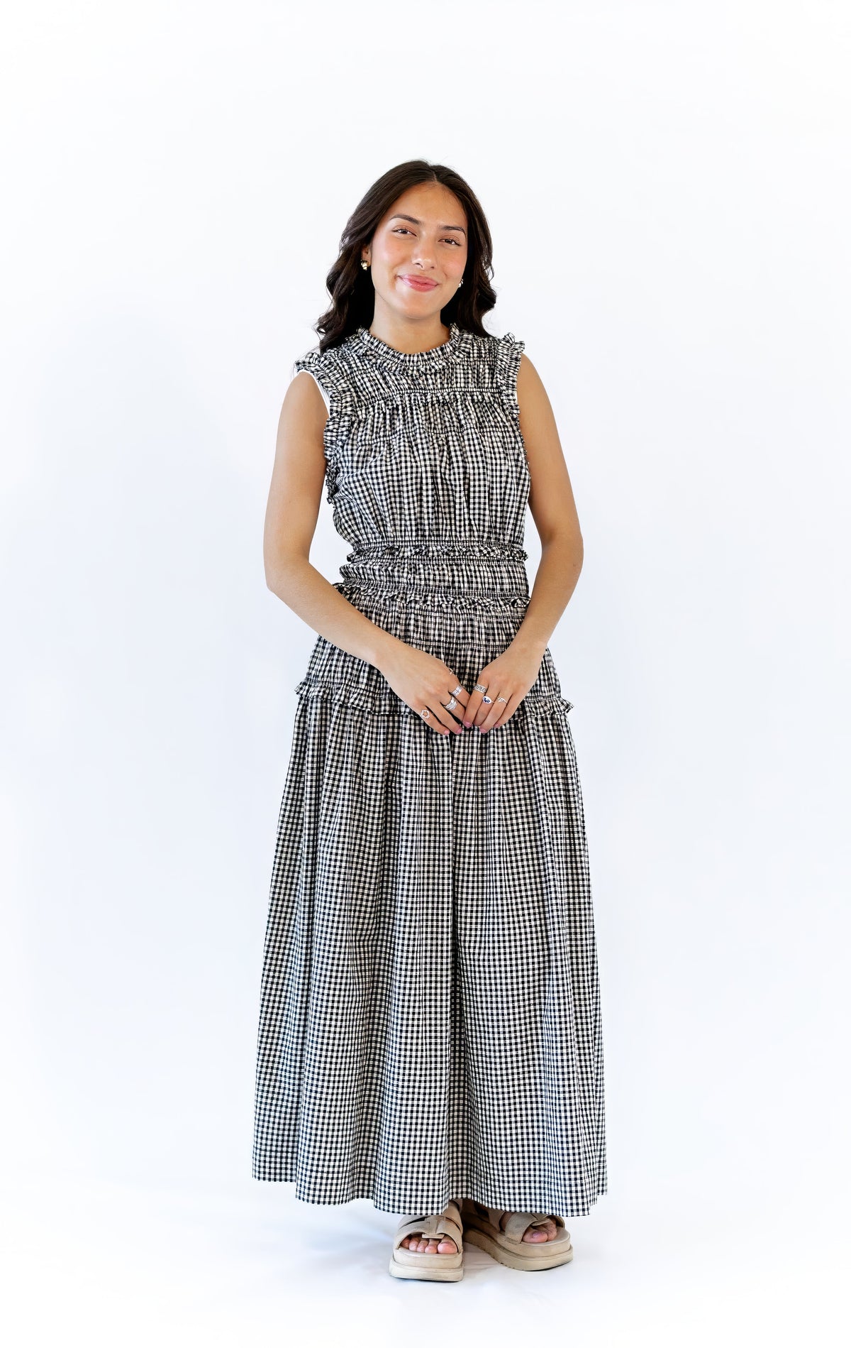 Lucia Smocked Gingham Maxi Dress  ⤫ Restocked