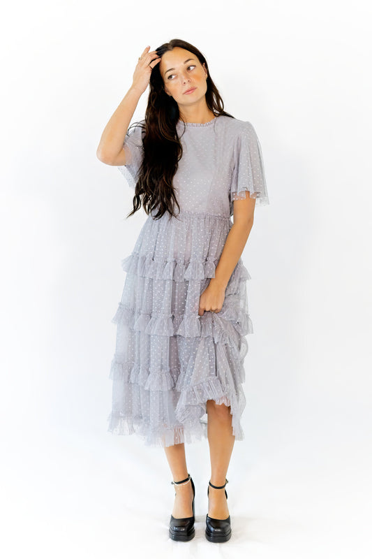 Shannon Tiered Ruffle Skirt Midi Dress