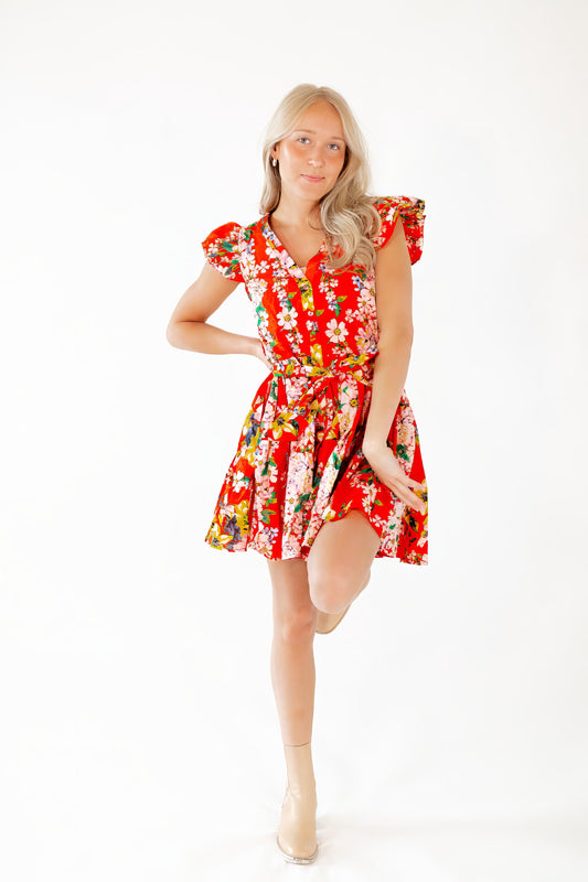 James Floral Mini Dress