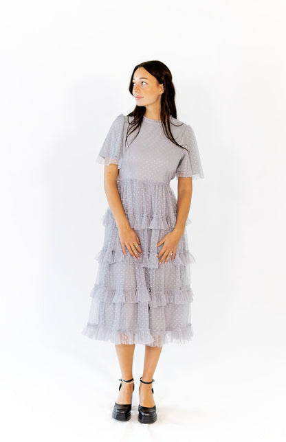 Shannon Tiered Ruffle Skirt Midi Dress