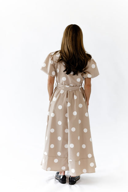 Bayside Polka Dot Dress · Taupe