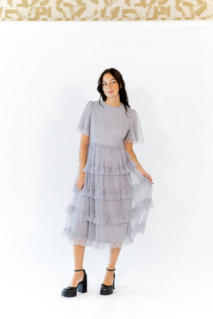 Shannon Tiered Ruffle Skirt Midi Dress