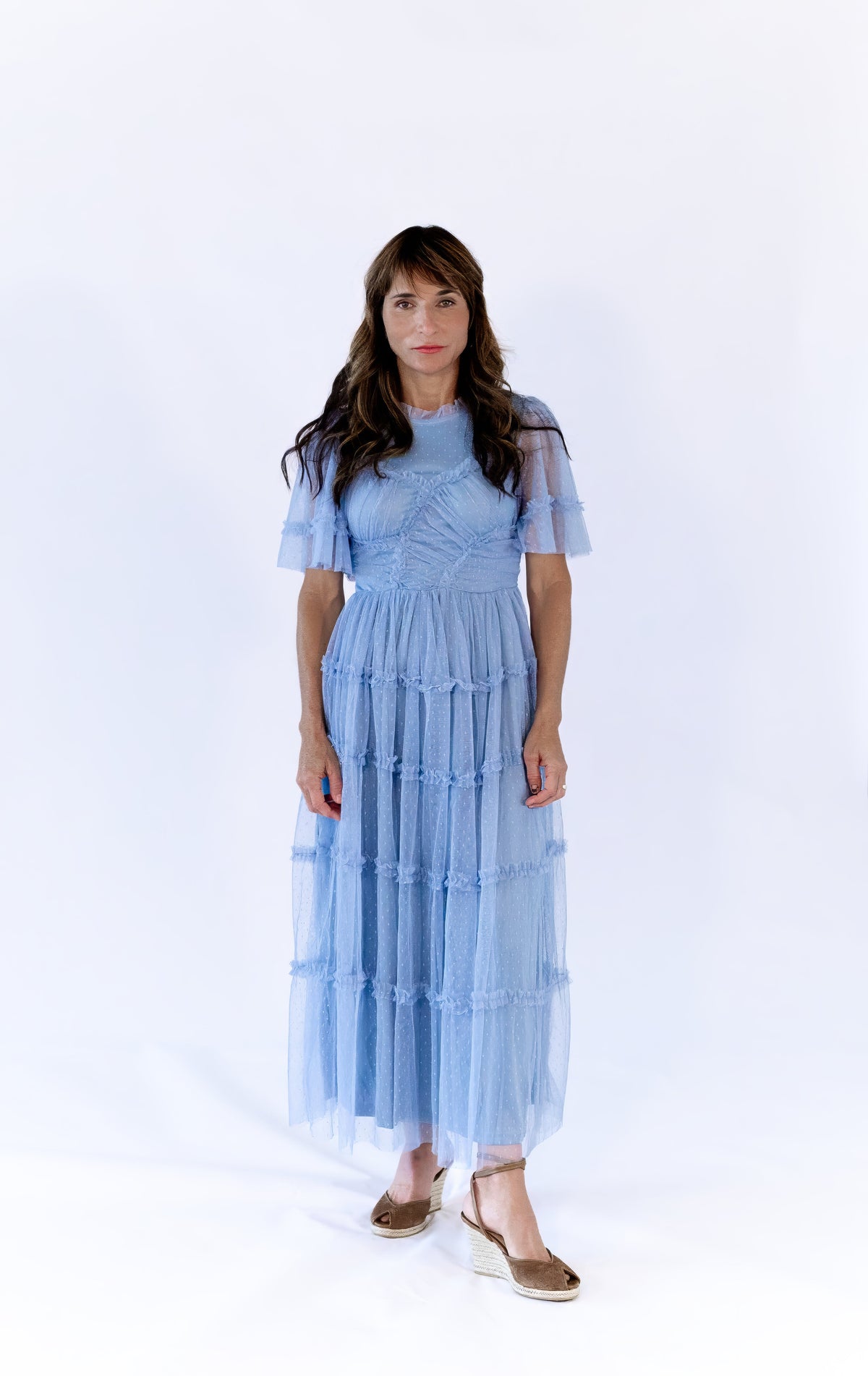 Georgina Mesh Dress · Dusty Blue