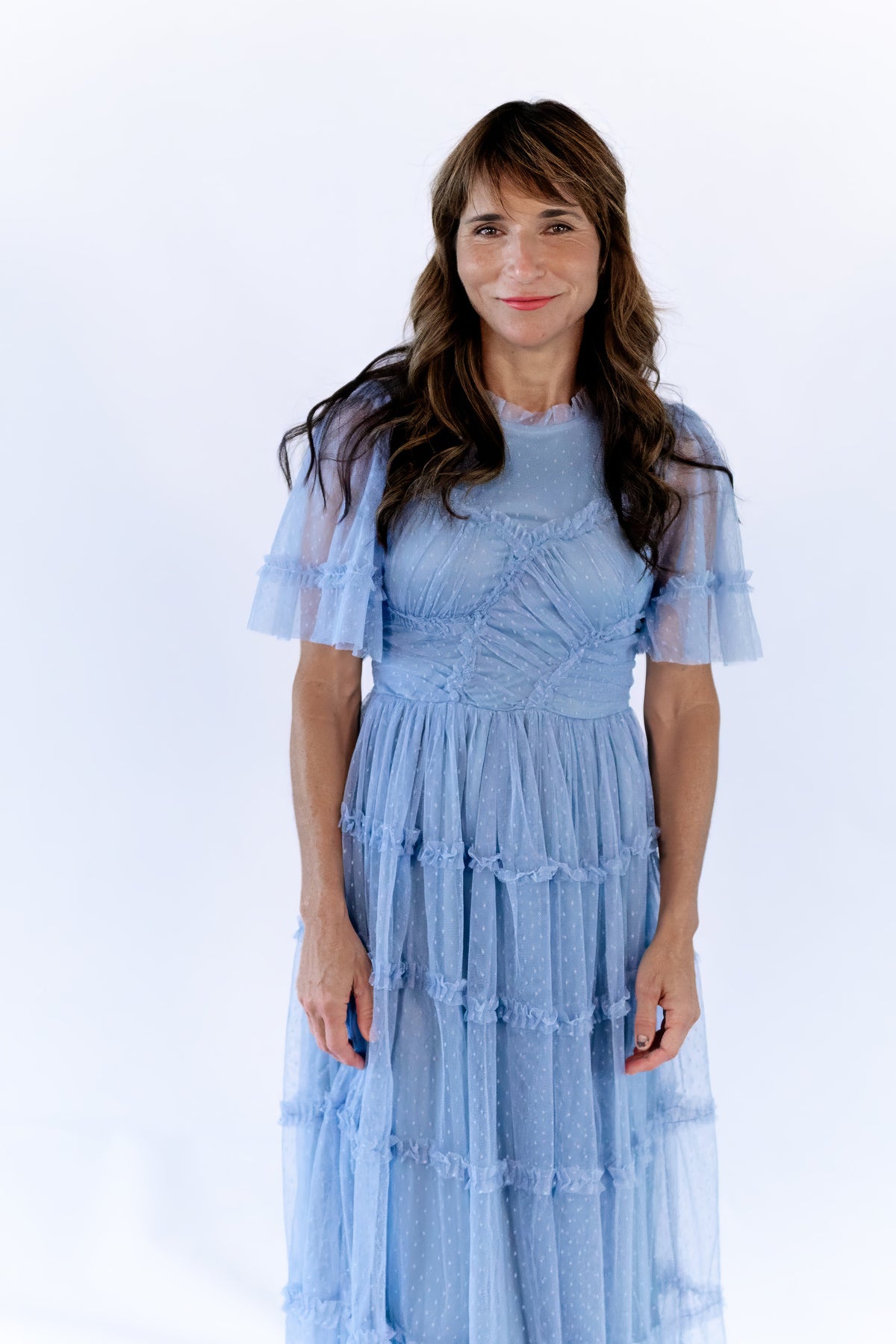 Georgina Mesh Dress · Dusty Blue