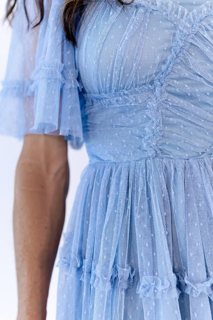 Georgina Mesh Dress · Dusty Blue